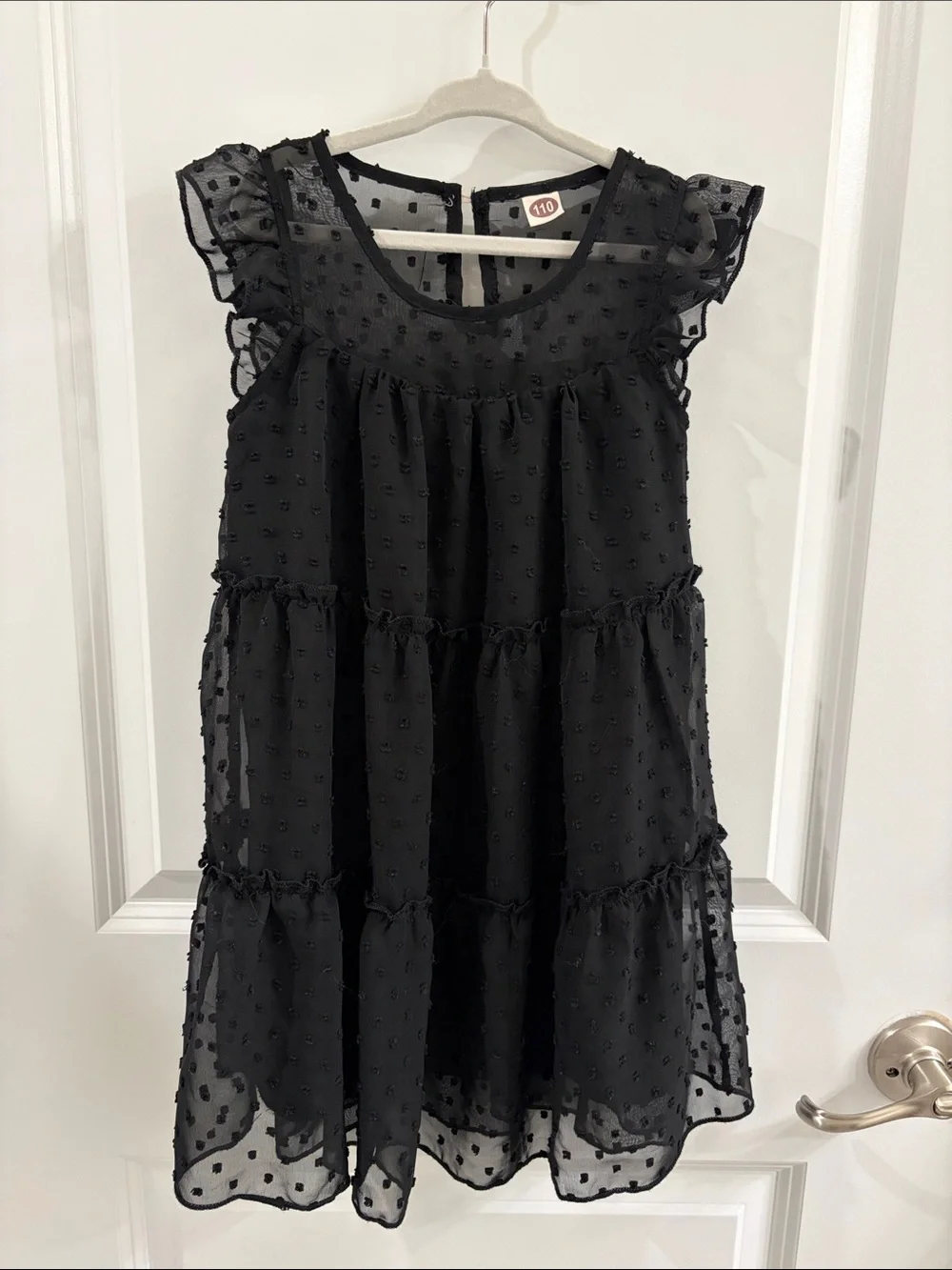 Amazon Black Tiered Swiss Dot Girls' Formal Dress